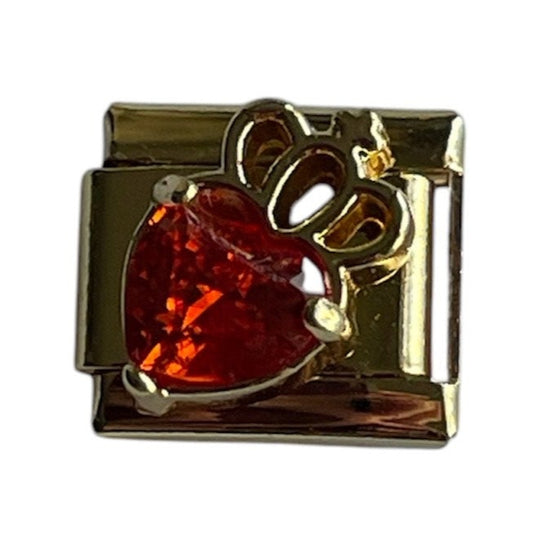 GOLD red heart crown